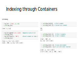 Indexing through Containers