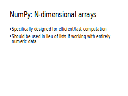 NumPy: N-dimensional arrays